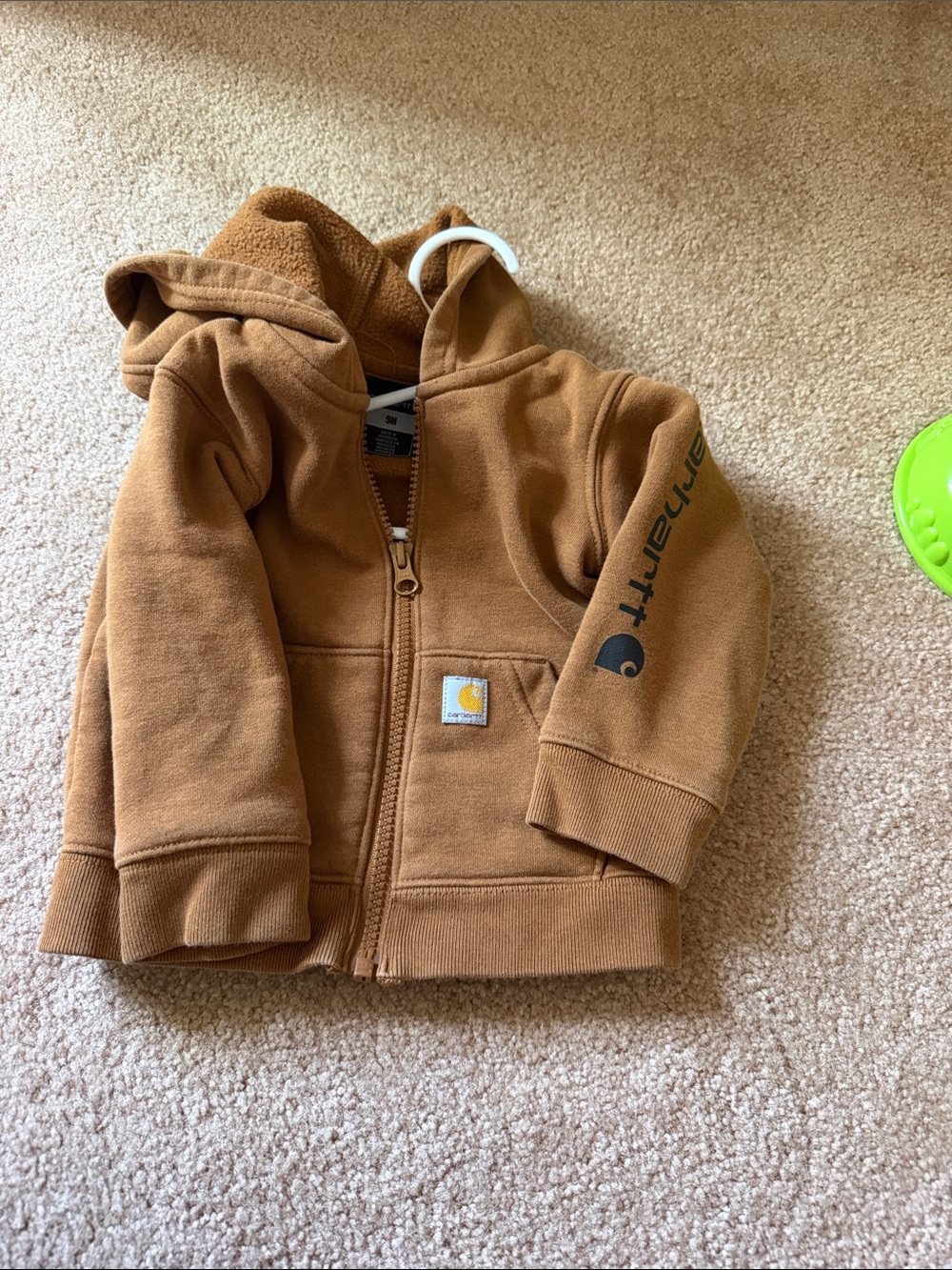 Carhartt Kids Tan Brown Hooded Zip Front Sweatshirt